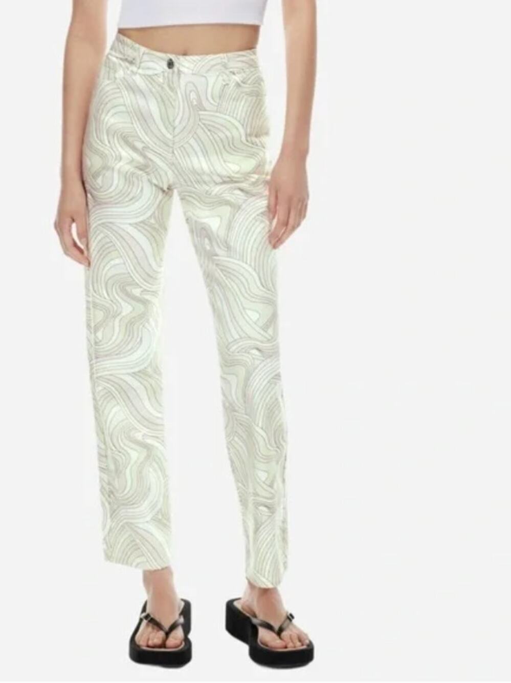 Aritzia Wilfred Free Vera Pant High Rise Straight Leg Soft Swirl Size 6